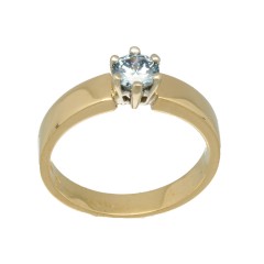 14Krt. gouden Solitaire ring met Blauwe Diamant 0.47Ct.