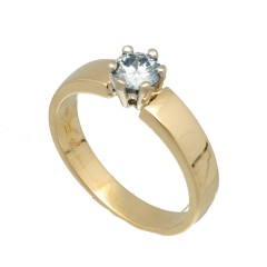 14Krt. gouden Solitaire ring met Blauwe Diamant 0.47Ct.