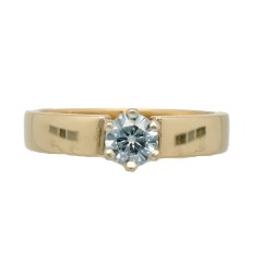 14Krt. gouden Solitaire ring met Blauwe Diamant 0.47Ct.