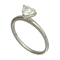 18 krt solitair ring met hart geslepen diamant GIA gecertificeerd