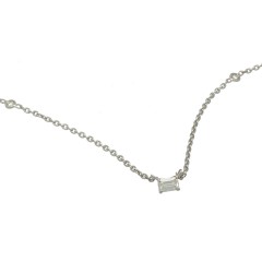 18 krt witgouden collier met baquette geslepen diamant 0.27 ct