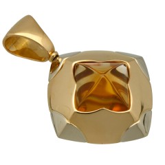 18 Krt geelgouden vintage hanger van Bulgari pyramide collectie