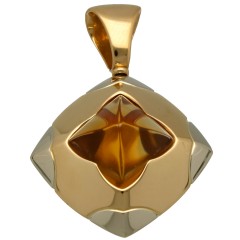 18 Krt geelgouden vintage hanger van Bulgari pyramide collectie