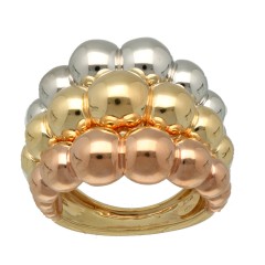 14 krt modieuze 3 colour ring.