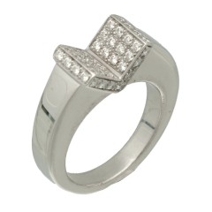 18 krt witgouden fantasie briljant ring ca.0.50 Ct