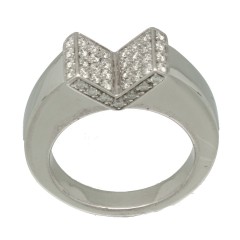 18 krt witgouden fantasie briljant ring ca.0.50 Ct