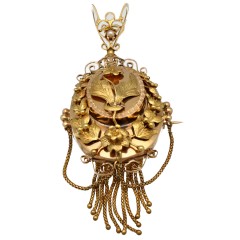 Antiek gouden Broche/Hanger ca. 1875