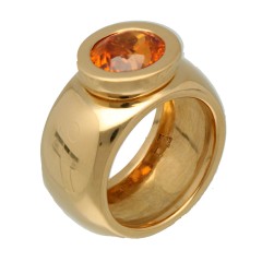 18 krt geelgouden design ring met citrien.