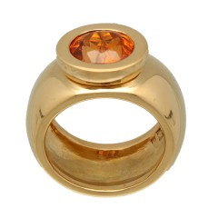 18 krt geelgouden design ring met citrien.