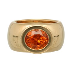 18 krt geelgouden design ring met citrien.