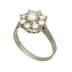 14Krt. Witgouden Entourage ring 1.18Ct Briljant