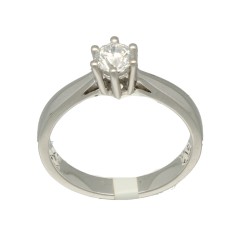 Witgouden Solitairring met briljant van 0.47 Ct