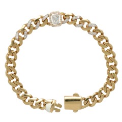 14 krt gouden schakel armband met Diamant.