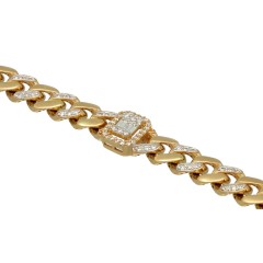 14 krt gouden schakel armband met Diamant.