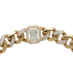 14 krt gouden schakel armband met Diamant.