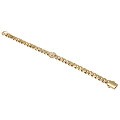 14 krt gouden schakel armband met Diamant.