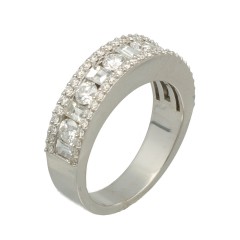 14 krt Witgouden rij-ring met Diamant 1.37 Ct