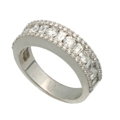14 krt Witgouden rij-ring met Diamant 1.37 Ct