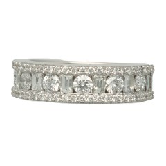 14 krt Witgouden rij-ring met Diamant 1.37 Ct