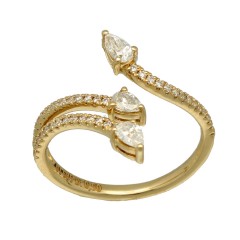 14 krt gouden slagring met diamant 0.50 Ct