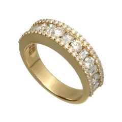 14 krt geelgouden rij-ring met Diamant 1.37Ct