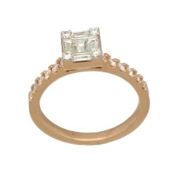 Rosé gouden ring met 0.58 Ct Diamant