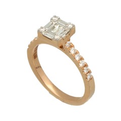 Rosé gouden ring met 0.58 Ct Diamant