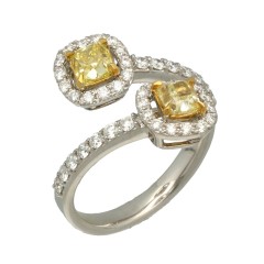 18 Krt Witgouden Fancy Diamant ring 1.79 Ct