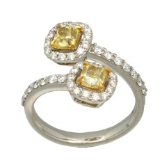 18 Krt Witgouden Fancy Diamant ring 1.79 Ct