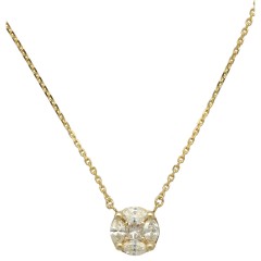 Geelgouden collier met Diamanten hanger 0.50 Ct