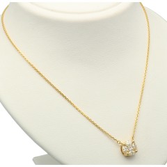 Geelgouden collier met Diamanten hanger 0.50 Ct