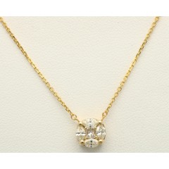 Geelgouden collier met Diamanten hanger 0.50 Ct