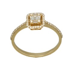 Geelgouden Baguette Briljant ring 0.30 Ct