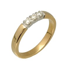 Geelgouden Alliance ring met 3 Briljanten 0.18 Ct