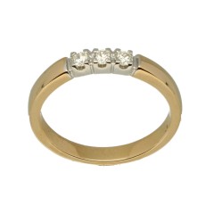 Geelgouden Alliance ring met 3 Briljanten 0.18 Ct