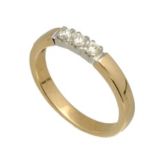 Geelgouden Alliance ring met 3 Briljanten 0.18 Ct