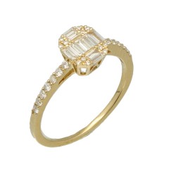 14 krt gouden fantasie Diamant ring 0.43 Ct