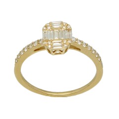 14 krt gouden fantasie Diamant ring 0.43 Ct