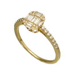 14 krt gouden fantasie Diamant ring 0.43 Ct