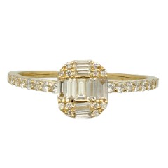 14 krt gouden fantasie Diamant ring 0.43 Ct