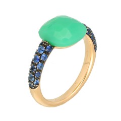 Pomellato Capri ring met Chrysopraas en Blauwe Saffier