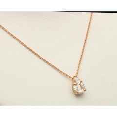 Rosé gouden collier met Markies en Princess Diamant