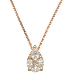 Rosé gouden collier met Markies en Princess Diamant