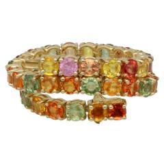 14Krt. gouden Tennisarmband Natuurlijke saffieren 15.44Ct.