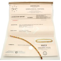 14Krt. gouden Tennisarmband Natuurlijke saffieren 15.44Ct.