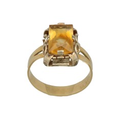 14Krt. gouden Retro ring met Citrien 'Jaren 30