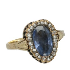 14 Krt. Vintage ring met diamant-tanzaniet