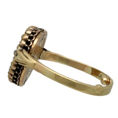 14 Krt. Vintage ring met diamant-tanzaniet