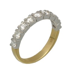 14 Krt Bi-Color Alliance ring met Briljant 0.81 Ct