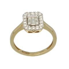 14 Krt Gouden Baguette-Briljant ring 0.38 Ct